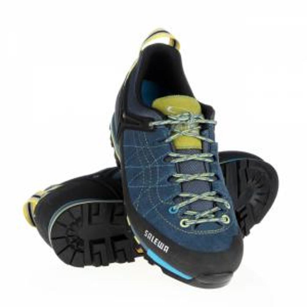 Salewa Approach Shoes Vibram Mountain Trainer Pelle Hiking Blue Jeans Citro 9